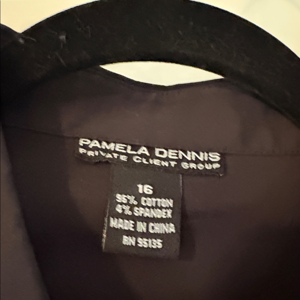Pamela Dennis Womens Dark Dress Shirt - Picture 5 of 5
